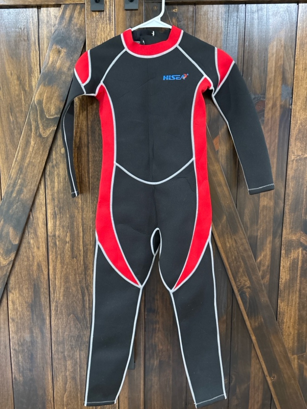 HiSEA Youth Wetsuit Size 12 Full Body Black Red‎ Scuba Surf Swim